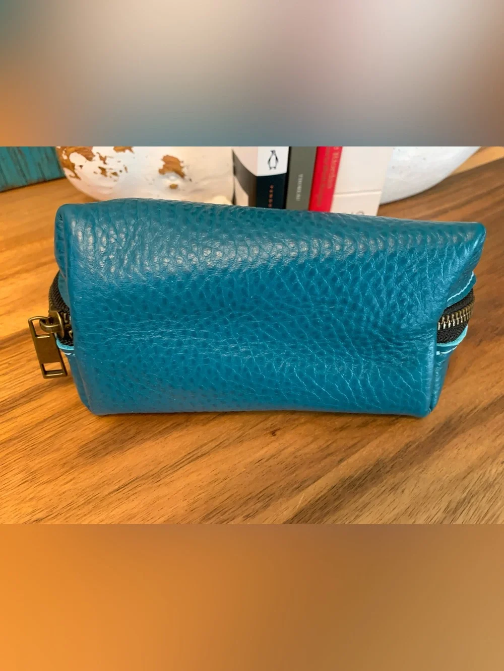 Turquoise, Leather Empanada Pouch